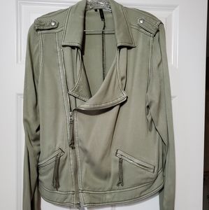 EUC- Zip up Olive green Moto jacket